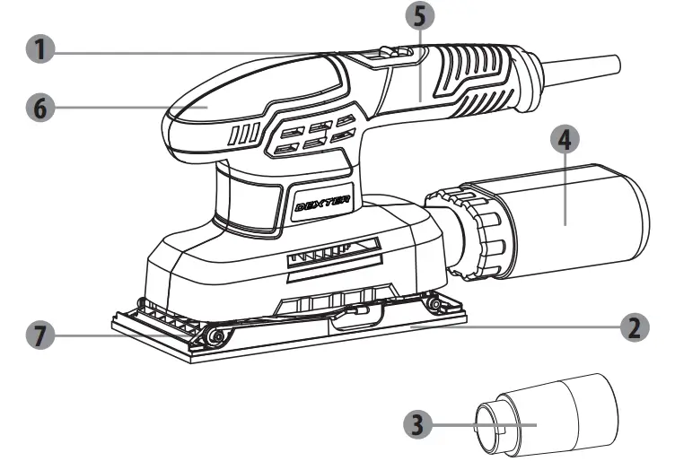 DEXTER 200SHS2.5 Corded Orbital Sander - DESCRIPTION