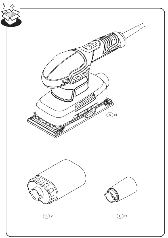 DEXTER 200SHS2.5 Corded Orbital Sander - fig1