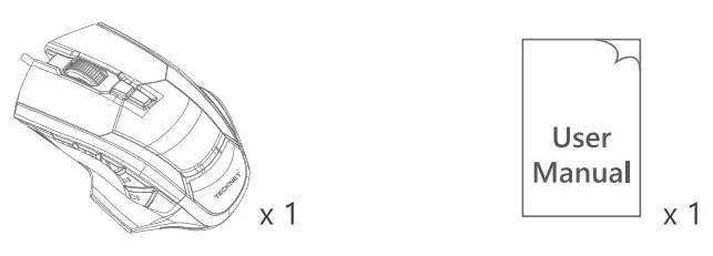 TECKNET M009 High Performance Wired Gaming Mouse - FIG