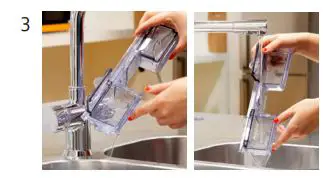 DOMO DO235SW Floor Cleaner Instruction Manual - Empty the reservoir by opening the lids of the 2 compartments