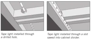 Armacost RibbonFlex Pro LED Accent Lighting - cabinet to another