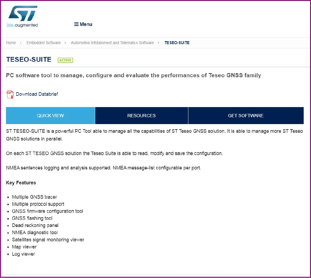 Install Teseo-Suite and VCP driver