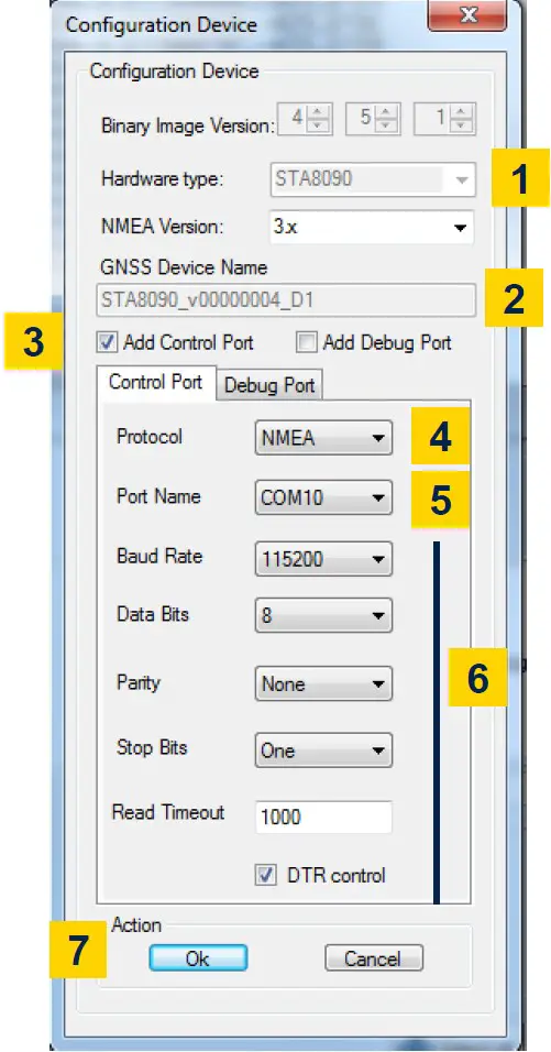 Teseo-Suite - configuration device