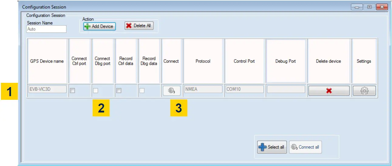 Teseo-Suite - connect the device