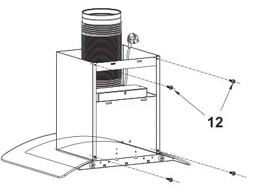 Midea 330461 330491 Glass Canopy Rangehood 60cm - Fix the brackets