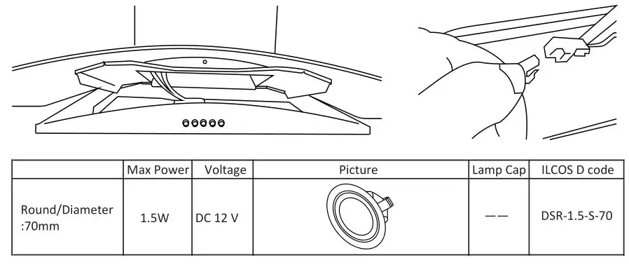 Midea 330461 330491 Glass Canopy Rangehood 60cm - Lower the control panel at the front by carefully pulling it downwards