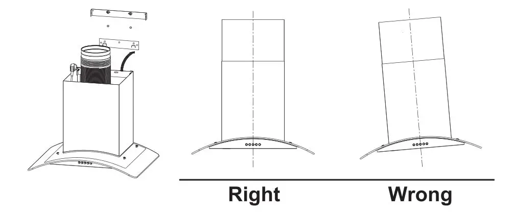 Midea 330461 330491 Glass Canopy Rangehood 60cm - right and wrong