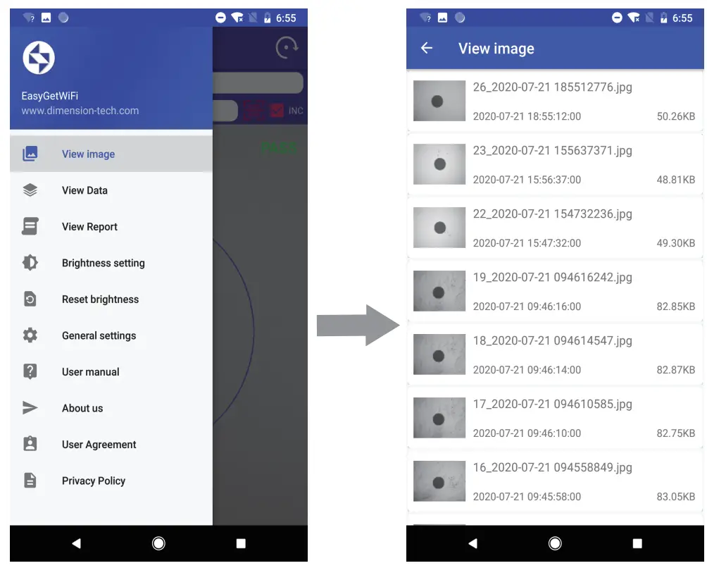 DIMENSION Fiber Endface Microscope EasyGet WiFi - View Image