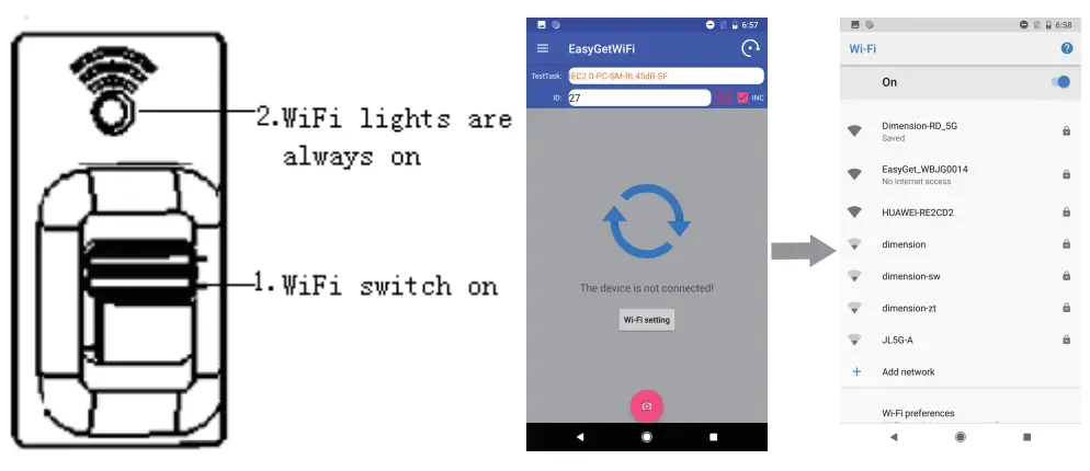 DIMENSION Fiber Endface Microscope EasyGet WiFi - WiFi default password