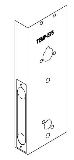 SDC E76 Series Standalone Electronic Lockset Installation Guide - Place E76 Template on inside of door to mark and drill hole locations and mortise cut out