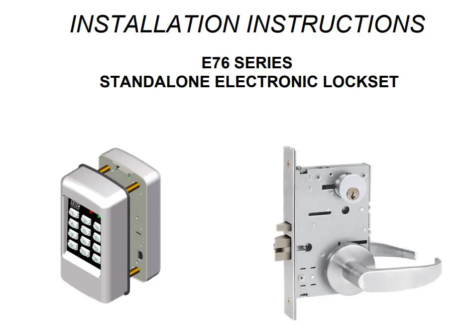 SDC E76 Series Standalone Electronic Lockset Installation Guide