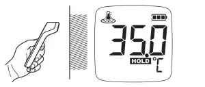 FORA IR42 Infrared Forehead Thermometer Instruction - HOLD symbol