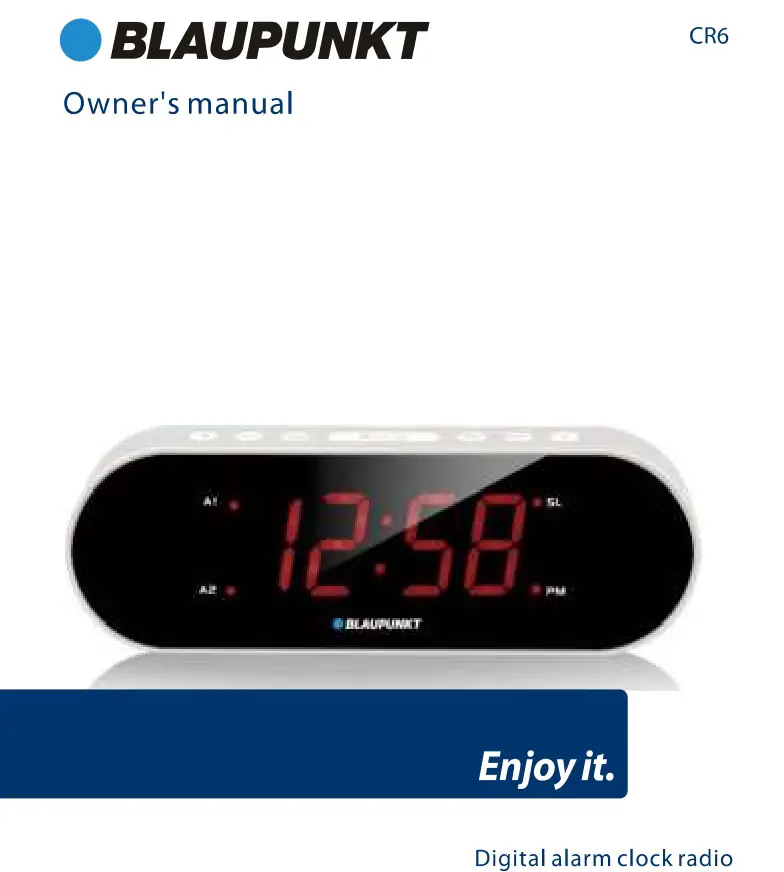 BLAUPUNKT Digital Alarm Clock Radio Owner's Manual