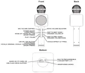 Zeeva SP 0120 BT LED Karaoke Mic - product overiew