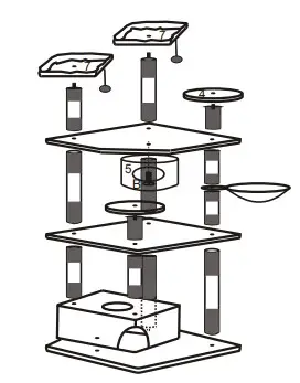 anko 43072910 Cat Tower XL- Step 6