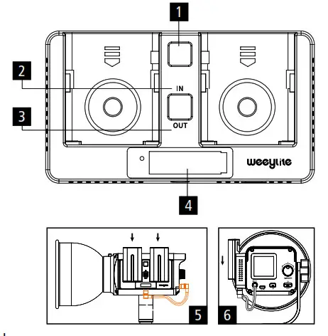 weeylite ninja 200 Professional Continuous LED Light- Adapter and Batteries
