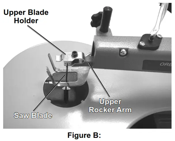 CENTRAL MACHINER 16 Inch Vriable Speed Scroll Saw - Upper Blade