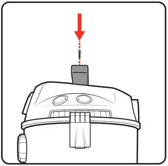 OZito VWD 1235PTO Wet and Dry Vacuum with Power Take Off 1250W 20L - Attaching The Handle
