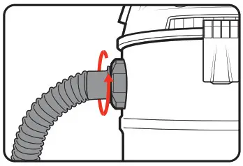 OZito VWD 1235PTO Wet and Dry Vacuum with Power Take Off 1250W 20L - Attaching The Hose 3