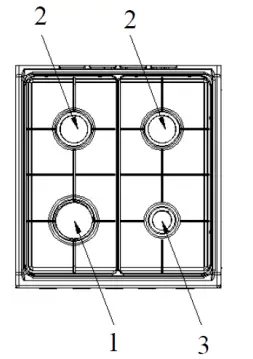 Euromaid EFS54FC SGB 54cm Freestanding Gas Cooker - Burner 1