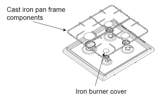 Euromaid EFS54FC SGB 54cm Freestanding Gas Cooker - GAS HOB