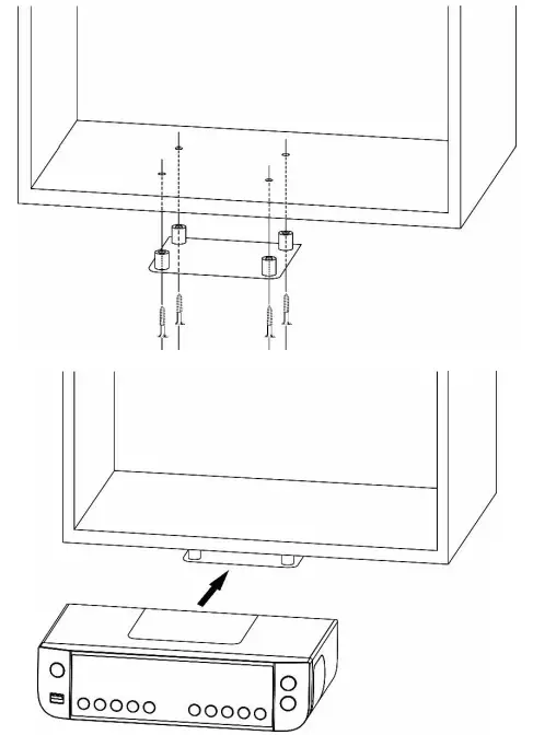MOUNTING THE SET UNDER A CABINET