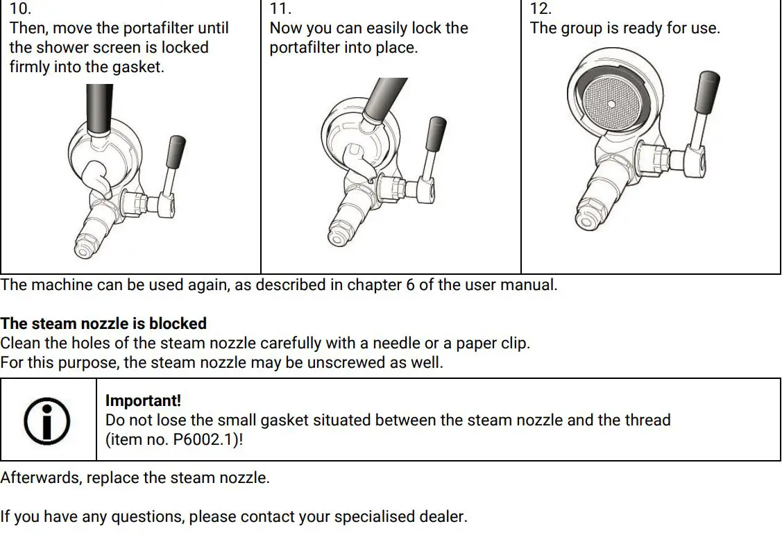 ECM 81084 Classika PID Coffee Machine User Manual - Replacing the group gasket and the shower screen