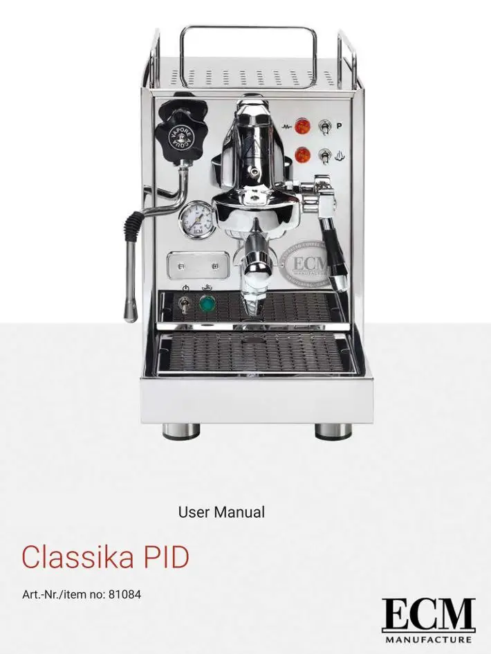 ECM 81084 Classika PID Coffee Machine User Manual