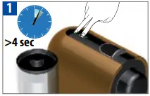 Nespresso Breville BEC300 Press and hold the Espresso & Lungo