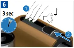Nespresso Breville BEC300 To enter the descaling mode