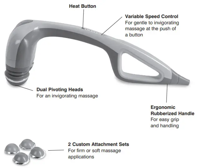 HOMEDICS HHP 350 Percussion Action Massager with Heat- fig3