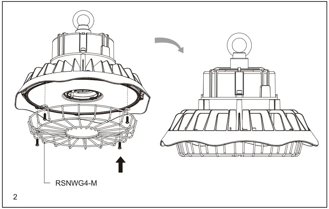 ROBUS RSN10040DAS4-04 Sonic4 Led Highbay Ip65 1-10v Dimmable 1m Flex And Swift Connector 4000k - figure 2