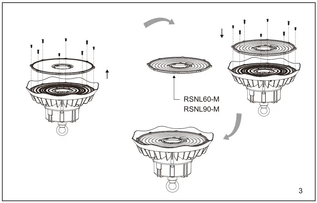ROBUS RSN10040DAS4-04 Sonic4 Led Highbay Ip65 1-10v Dimmable 1m Flex And Swift Connector 4000k - figure 3