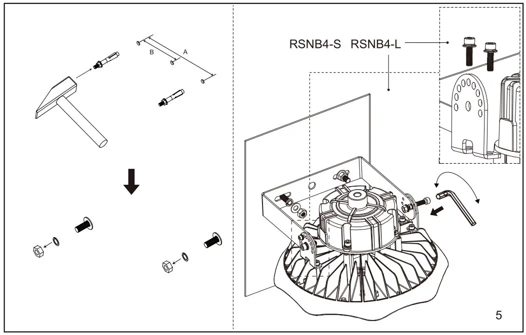 ROBUS RSN10040DAS4-04 Sonic4 Led Highbay Ip65 1-10v Dimmable 1m Flex And Swift Connector 4000k - figure 5