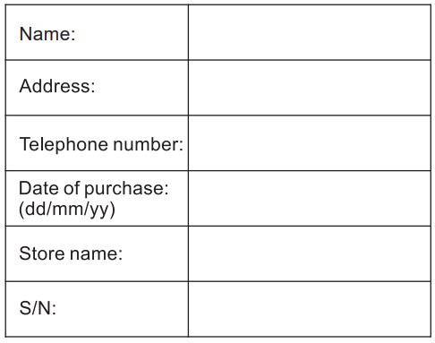 TECNO S2 Square Wireless Speaker User Manual - Warranty Certificate
