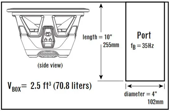 JBL STADIUM 122SSI 12 Inch (300mm) High Performance Car Audio Subwoofer - PORT DISPLACEMENTS 3