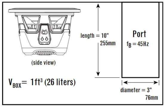 JBL STADIUM 122SSI 12 Inch (300mm) High Performance Car Audio Subwoofer - PORT DISPLACEMENTS
