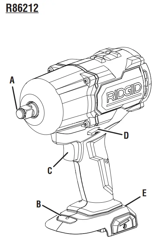 RIDGID R86212 18V Brushless Impact Wrench - fig