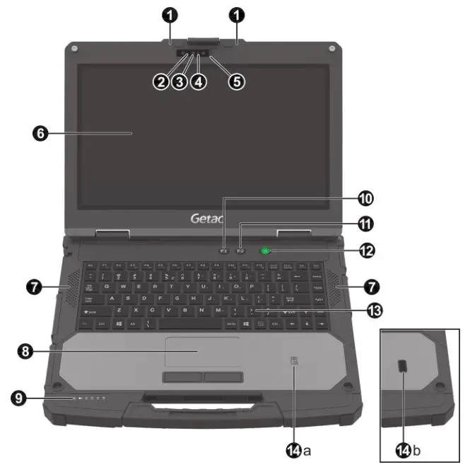 B360 Notebook Computer - Top-open Components