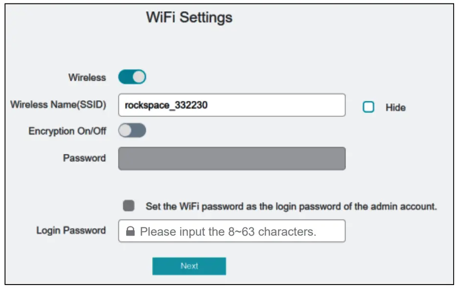 rockspace RSD0619 Dual Band Wi Fi 6 Router - Login Password