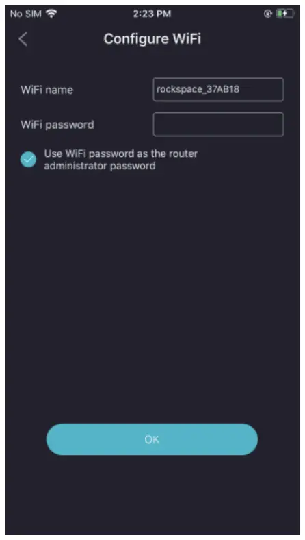 rockspace RSD0619 Dual Band Wi Fi 6 Router - Wi Fi Password