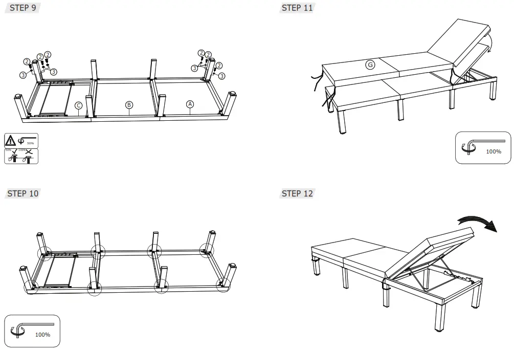 COSTWAY HW68668 Adjustable Wicker Chaise Lounge - fig5