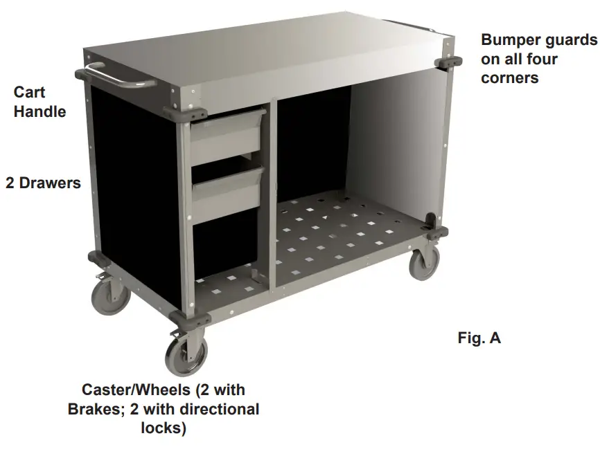 Cadco-CBC-PHRX-Series-Medium-Mobile-Demo-Sampling-Cart-fig2
