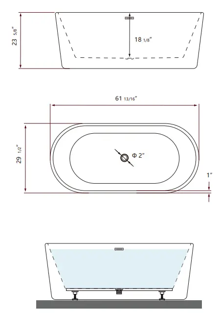 UNBRANDED-SWX295003A-Freestanding-Bathtub-FIG-1