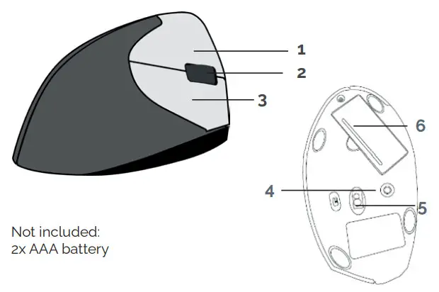 Bakker Elkhuizen VS4 Handshake Mouse Wireless - Diagram