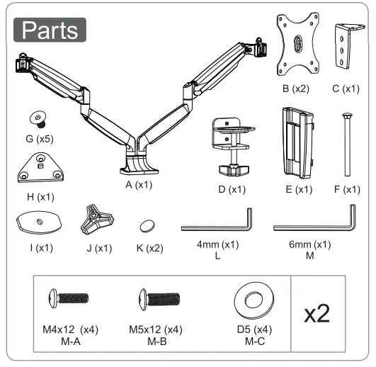 Neomounts NM-D750DSILVER Monitor Arm Gasveer-fig3