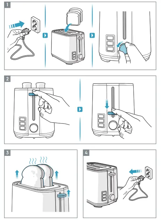 Electrolux E4T1 4ST Create 4 2 compartment toaster- fig