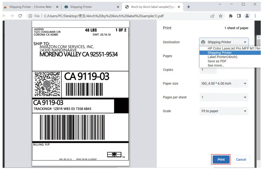 JADENS JD328BT x5 Bluetooth Shipping Label Printer - Figure 22