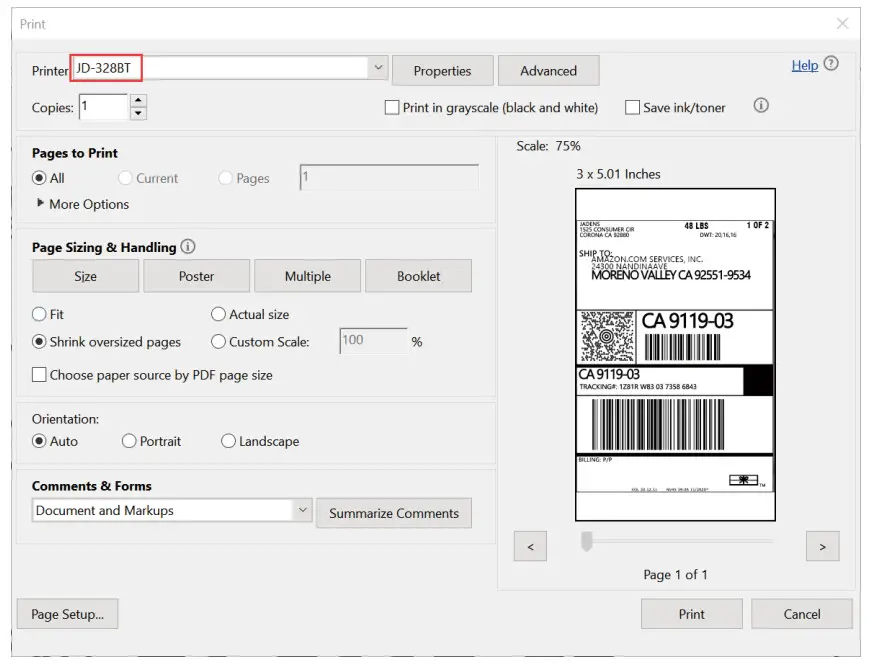 JADENS JD328BT x5 Bluetooth Shipping Label Printer - Figure 24