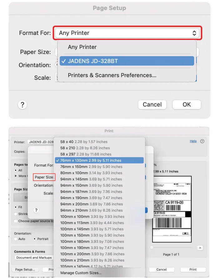 JADENS JD328BT x5 Bluetooth Shipping Label Printer - Figure 27